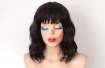 Load image into Gallery viewer, 16&quot; Brown Short Wavy Hair with Bangs Wig
