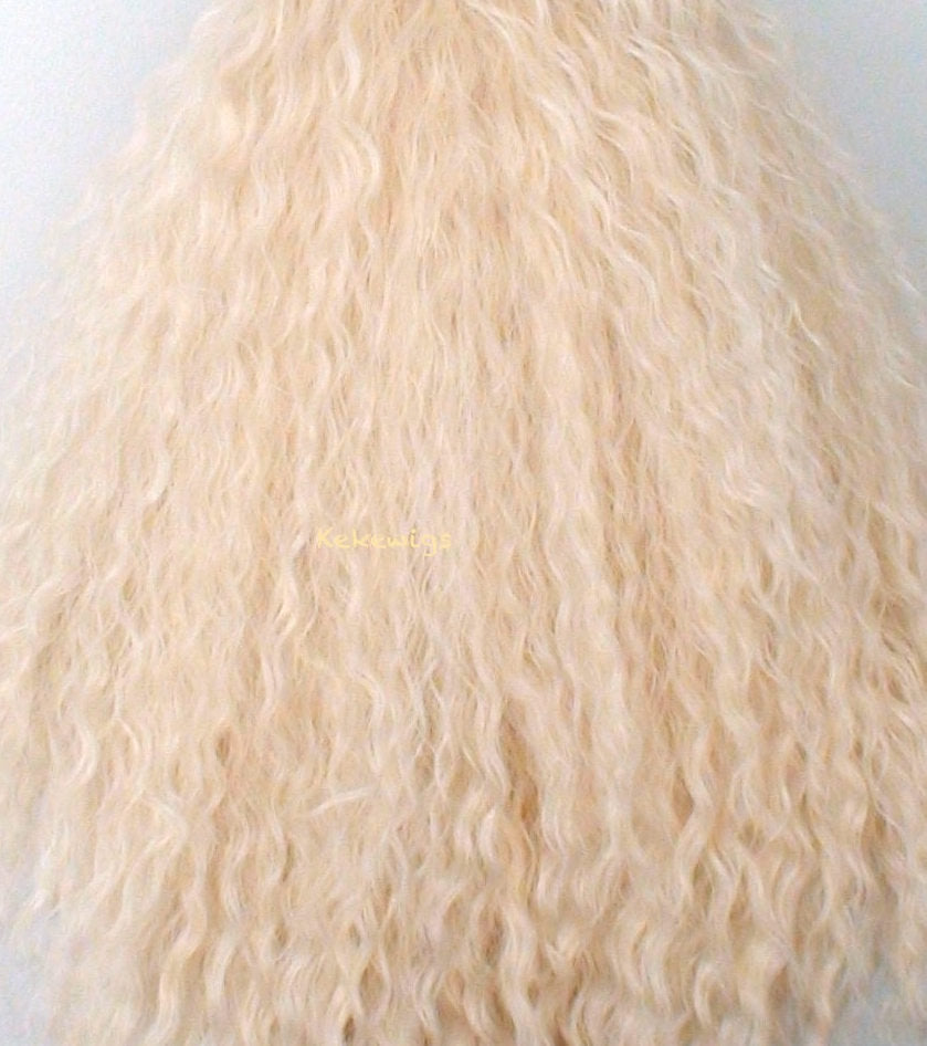 24" Blonde Lace front Beach Wave Heat Friendly Synthetic Wig