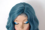 Load image into Gallery viewer, 16&quot; Pastel Dark Teal Blue Short Wavy Hairstyle Wig
