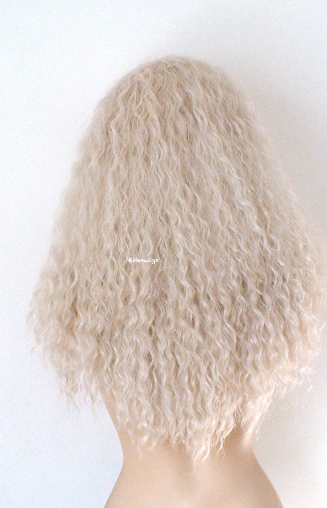 24" Lace Front Ash Blonde Wavy hairstyle Wig