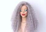 Load image into Gallery viewer, 24&quot; Lace Front Gray Long Wavy Hairstyle Wig
