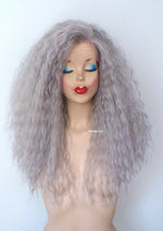 Load image into Gallery viewer, 24&quot; Lace Front Gray Long Wavy Hairstyle Wig
