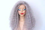 Load image into Gallery viewer, 24&quot; Lace Front Gray Long Wavy Hairstyle Wig
