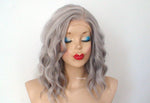 Load image into Gallery viewer, 16&quot; Lace Front Gray Short Wavy Hair Wig
