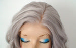 Load image into Gallery viewer, 16&quot; Lace Front Gray Short Wavy Hair Wig
