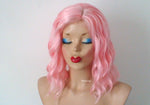 Load image into Gallery viewer, 16&quot; Peach Pink Short Wavy Hairstyle Wig
