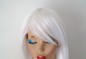 16" Snow White Short Straight Hair with Side Bangs Wig