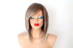 Load image into Gallery viewer, 16&quot; Ash Brown Ash Blonde Ombre Short Straight Hair Wig
