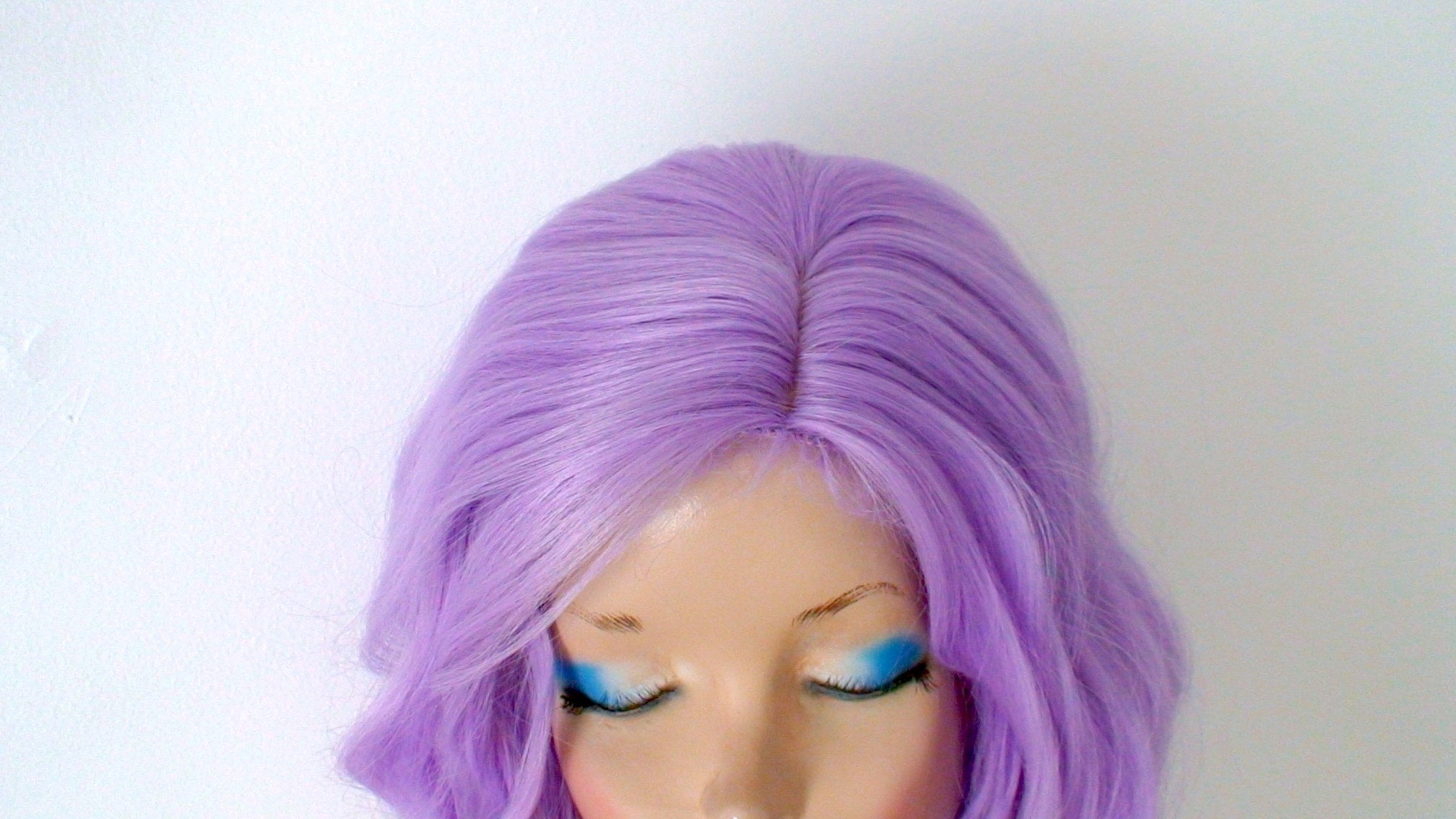 16" Pastel Lavender Short Wavy Hairstyle Wig