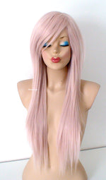 Load image into Gallery viewer, 28&quot; Antique Pink Long Straight Hair Long Side Bangs Wig. Scene Wig. Emo Wig.
