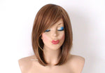 Load image into Gallery viewer, 16&quot; Brown Blonde Short Straight Hair Side Bangs Wig
