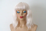 Load image into Gallery viewer, 16&quot; White Blonde Short Wavy Hair with Bangs Wig
