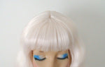 Load image into Gallery viewer, 16&quot; White Blonde Short Wavy Hair with Bangs Wig
