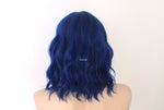 Load image into Gallery viewer, 16&quot; Black Blue Short Wavy Hair with Bangs Wig
