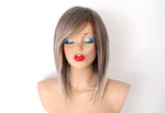 Load image into Gallery viewer, 16&quot; Ash Brown Ash Blonde Ombre Short Straight Hair Wig
