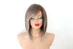 Load image into Gallery viewer, 16&quot; Ash Brown Ash Blonde Ombre Short Straight Hair Wig
