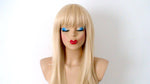 Load image into Gallery viewer, 26” Blonde Long Straight Layered Hair with bangs Wig
