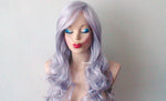 Load image into Gallery viewer, 26&quot; Pastel Gray Long Curly Hair Long Side Bangs Wig
