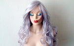 Load image into Gallery viewer, 26&quot; Pastel Gray Long Curly Hair Long Side Bangs Wig
