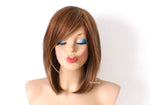 Load image into Gallery viewer, 16&quot; Brown Blonde Short Straight Hair Side Bangs Wig
