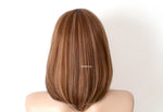 Load image into Gallery viewer, 16&quot; Brown Blonde Short Straight Hair Side Bangs Wig
