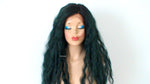 Load image into Gallery viewer, 30&quot; Lace front Deep Forest Green Dark Roots Beach Wave Hairstyle Wig
