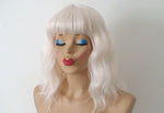 Load image into Gallery viewer, 16&quot; White Blonde Short Wavy Hair with Bangs Wig
