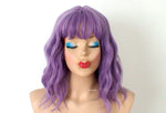 Load image into Gallery viewer, 16&quot; Lavender Short Wavy Hair with Bangs Wig
