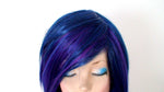 Load image into Gallery viewer, 28&quot; Navy Blue/ Deep Purple Ombre Long Straight Hair Wig. Emo Wig. Scene Wig
