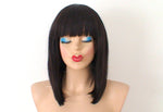 Load image into Gallery viewer, 16&quot; Chocolate Brown Straight Hair with Bangs Wig
