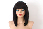 Load image into Gallery viewer, 16&quot; Chocolate Brown Straight Hair with Bangs Wig
