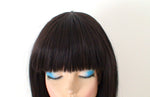 Load image into Gallery viewer, 16&quot; Chocolate Brown Straight Hair with Bangs Wig
