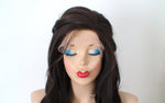 Load image into Gallery viewer, 26” Lace Front Dark Brunette Curly Hair Side Bangs Braids Wig with braided Wig.
