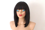 Load image into Gallery viewer, 16&quot; Chocolate Brown Straight Hair with Bangs Wig
