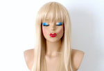 Load image into Gallery viewer, 26” Blonde Long Straight Layered Hair with bangs Wig
