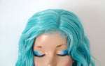 Load image into Gallery viewer, 16&quot; Pastel Turquoise Short Wavy Hair Wig
