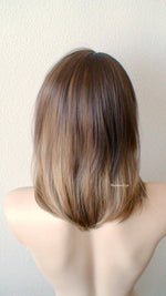 Load image into Gallery viewer, 16&quot; Brown Ombre Short Straight Hair with Bangs Wig
