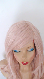 26" Antique Pink Long Curly Hair Side Bangs Wig