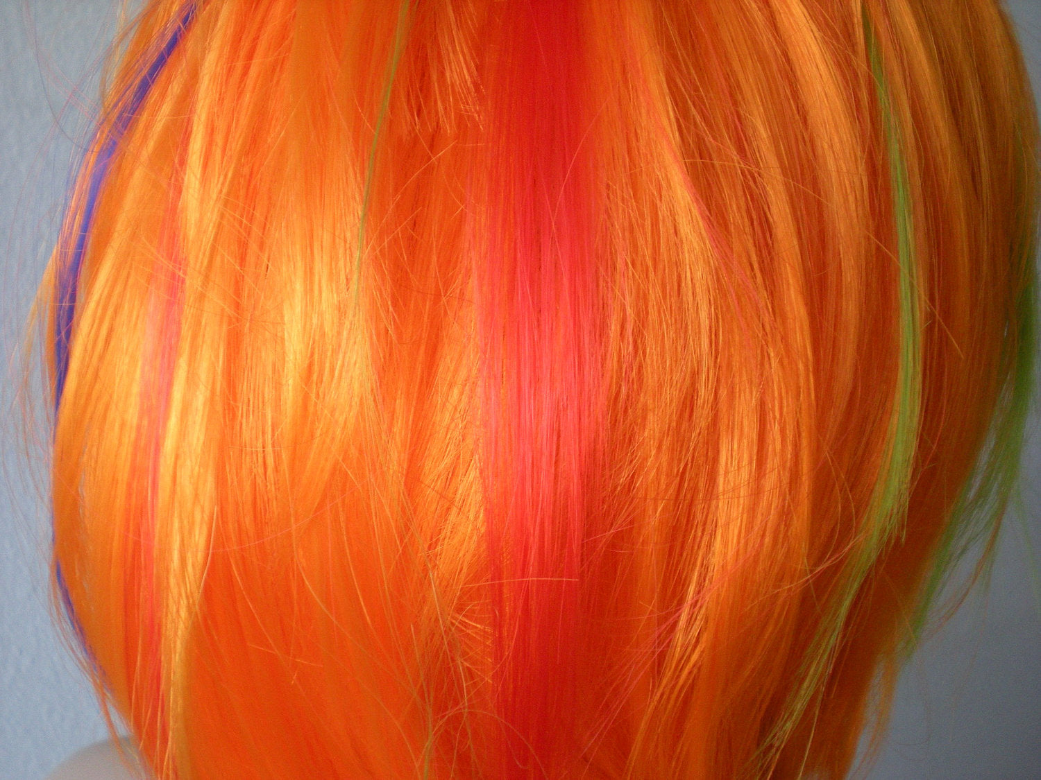 14" Orange Rainbow Straight Short Hair Wig