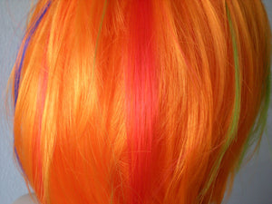 14" Orange Rainbow Straight Short Hair Wig