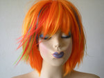 Load image into Gallery viewer, 14&quot; Orange Rainbow Straight Short Hair Wig
