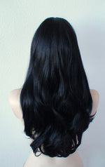 Load image into Gallery viewer, 24&quot; Black Long Wavy Hair with Bangs Wig
