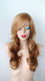 Load image into Gallery viewer, 24&quot;  Strawberry Blonde Ombre Long Curly Hair Side Bangs Wig
