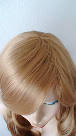 Load image into Gallery viewer, 24&quot;  Strawberry Blonde Ombre Long Curly Hair Side Bangs Wig
