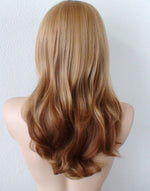 Load image into Gallery viewer, 24&quot;  Strawberry Blonde Ombre Long Curly Hair Side Bangs Wig
