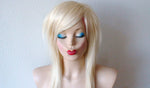 Load image into Gallery viewer, 28&quot; Blonde Long Straight Layered Hair with Long Side Bangs Wig. Scene wig. Emo wig.
