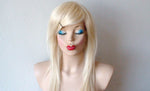 Load image into Gallery viewer, 28&quot; Blonde Long Straight Layered Hair Side Bangs Wig
