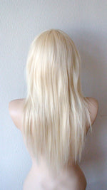 Load image into Gallery viewer, 28&quot; Blonde Long Straight Layered Hair Side Bangs Wig
