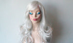 Load image into Gallery viewer, 26&quot; Bright Gray Long Curly Hair Long Side Bangs Wig
