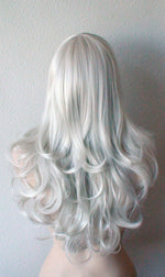 Load image into Gallery viewer, 26&quot; Bright Gray Long Curly Hair Long Side Bangs Wig
